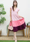 Ruffle Sleeve Color Block Dress