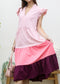 Ruffle Sleeve Color Block Dress