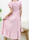 Swiss Dot Plunge Neck Dress