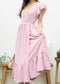 Swiss Dot Plunge Neck Dress