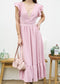 Swiss Dot Plunge Neck Dress