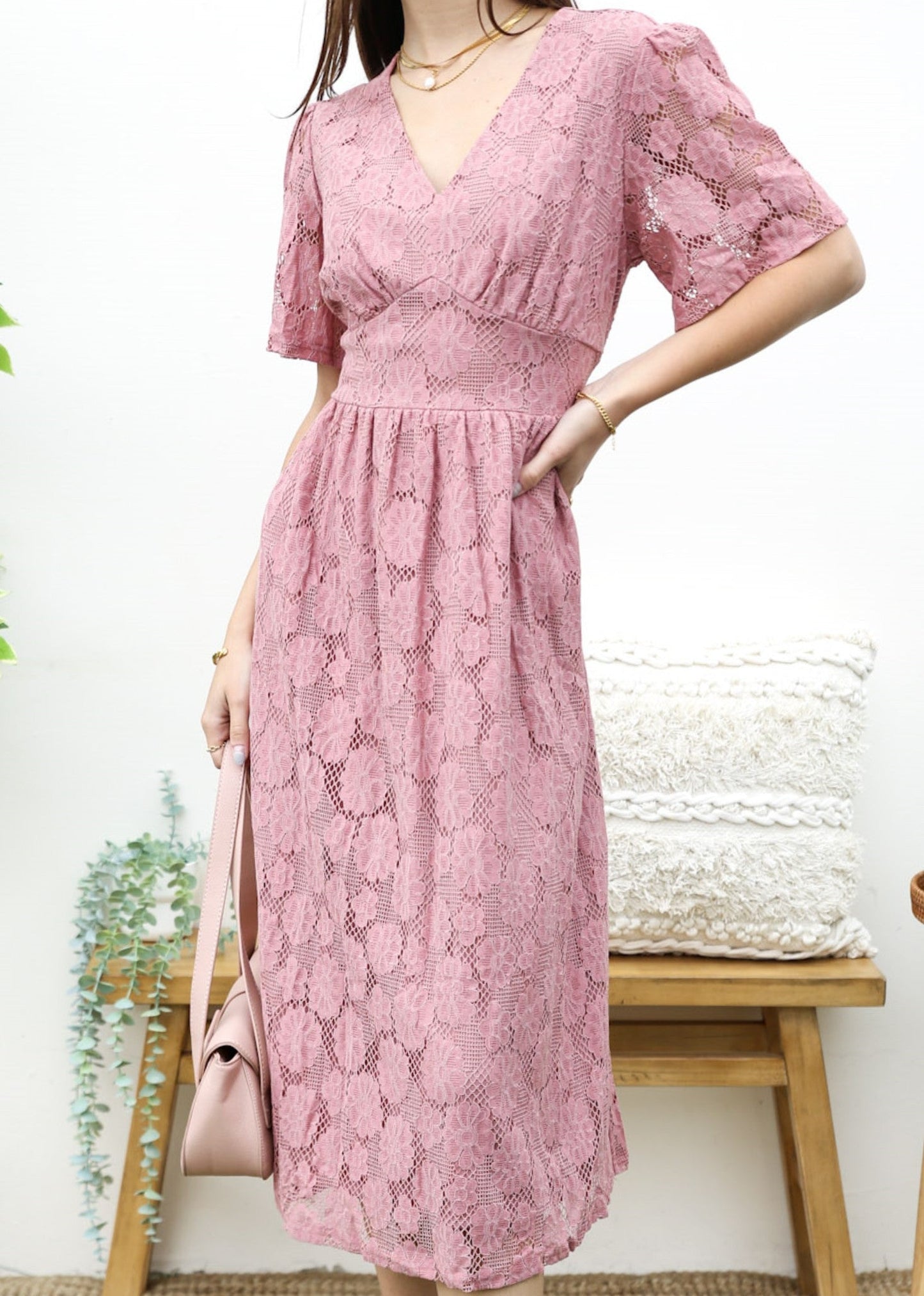 Floral Lace Midi Dress