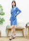 Denim Button Down Flared Dress