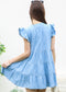 Ruffle Shoulder Contrast Button Dress