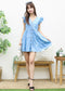 Ruffle Shoulder Contrast Button Dress