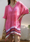 Rainbow Striped Hem Cover-Up