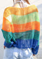 Multicolor Striped Crochet Sweater