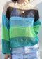 Multicolor Striped Crochet Sweater
