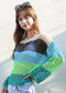 Multicolor Striped Crochet Sweater