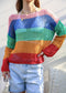 Multicolor Striped Crochet Sweater