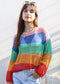 Multicolor Striped Crochet Sweater