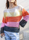 Multicolor Striped Crochet Sweater