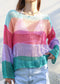 Multicolor Striped Crochet Sweater