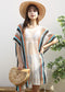 Tassel Side Tie Striped Cover-Up