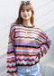 Multicolor Geometric Striped Sweater