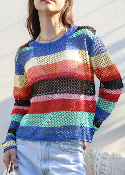 Cropped Multicolor Striped Cover-Up