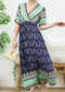 Surplice Neck Bohemian Maxi Dress