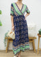 Surplice Neck Bohemian Maxi Dress
