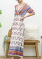 Surplice Neck Bohemian Maxi Dress