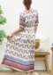 Surplice Neck Bohemian Maxi Dress