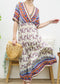 Surplice Neck Bohemian Maxi Dress