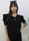 Ruched Detail Keyhole Front Blouse
