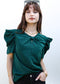 Ruched Detail Keyhole Front Blouse