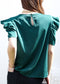 Ruched Detail Keyhole Front Blouse