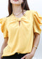 Ruched Detail Keyhole Front Blouse