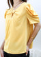 Ruched Detail Keyhole Front Blouse