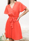 Classic Solid Color Pleated Dress