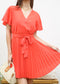 Classic Solid Color Pleated Dress