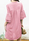 Pleated V Neck Straight Dress