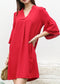 Pleated V Neck Straight Dress