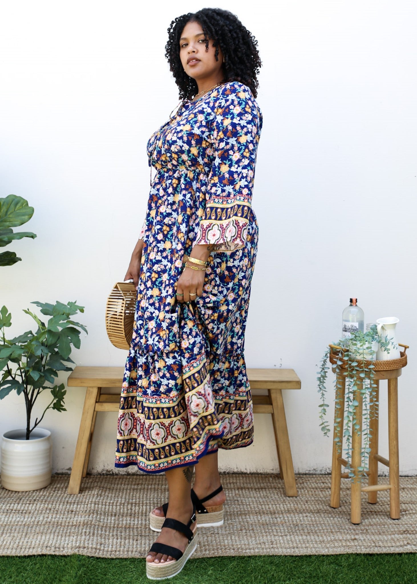 Plus Size Boho Floral Empire Waist Paisley Print Maxi Dress Anna-Kaci Wholesale Plus Size Boho Floral Empire Waist Paisley Print Maxi Dress Anna-Kaci Wholesale