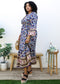 Plus Size Boho Floral Empire Waist Paisley Print Maxi Dress
