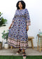 Plus Size Boho Floral Empire Waist Paisley Print Maxi Dress