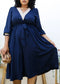 Plus Size Crochet V Neck Boho Long Sleeve Dress