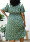 Plus Size Green Maxi Dress with Pink Floral Print