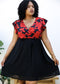 Plus Size Floral Print V Wrap Ruffle Sleeveless Dress