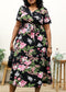 Plus Size Tropical Floral Tie Waist Flowy Maxi Dress