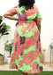 Plus Size Tropical Floral Tie Waist Flowy Maxi Dress