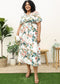 Plus Size Tropical Floral Tie Waist Flowy Maxi Dress