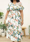 Plus Size Tropical Floral Tie Waist Flowy Maxi Dress