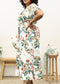 Plus Size Tropical Floral Tie Waist Flowy Maxi Dress