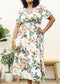 Plus Size Tropical Floral Tie Waist Flowy Maxi Dress