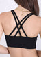 Solid Double Cross Back Sports Bra