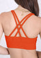 Solid Double Cross Back Sports Bra