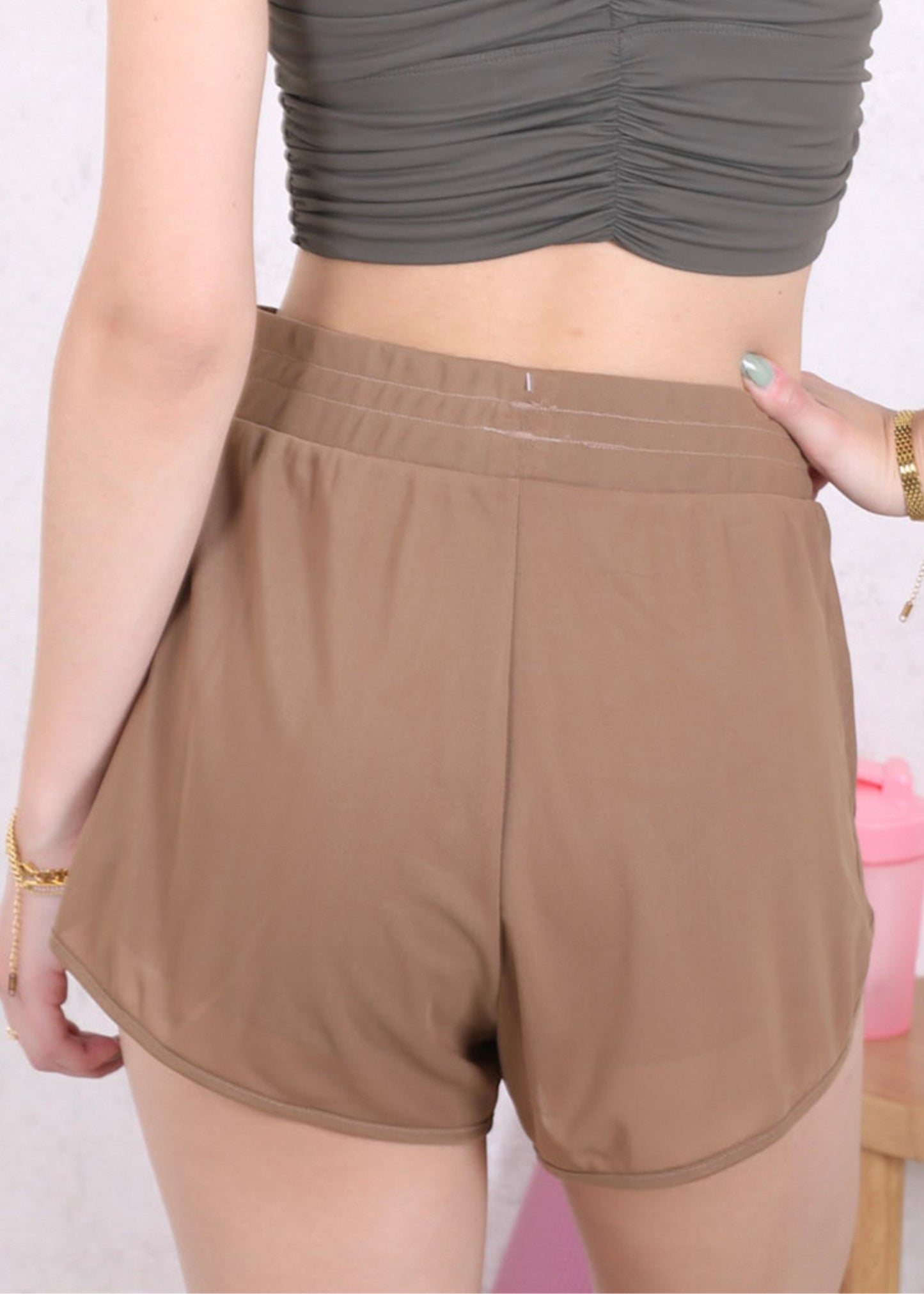 Asymmetrical Hem Sports Shorts