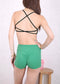 Square Neck Cross Back Sports Bra